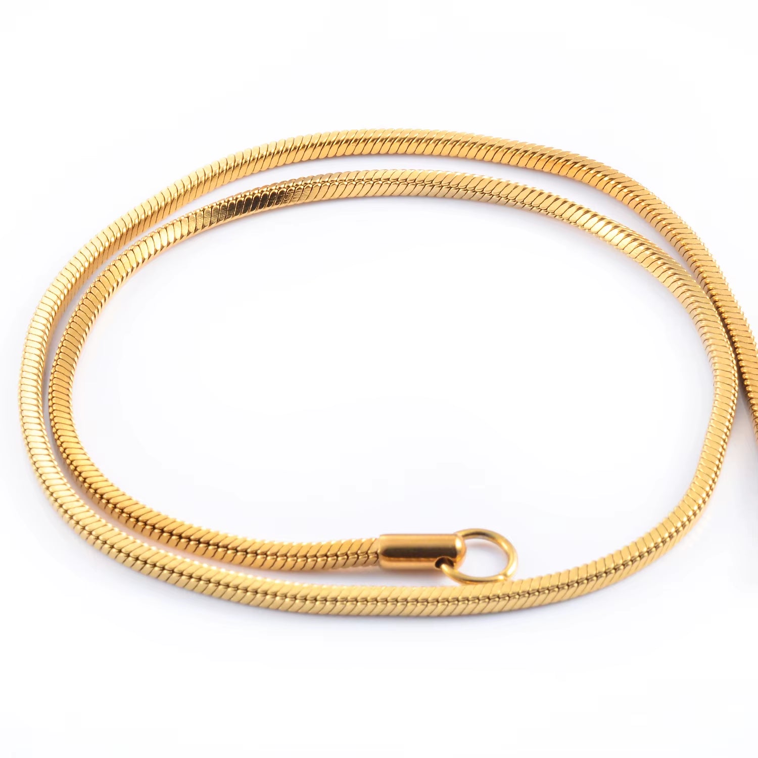 Witd 0.9/1.2/1.5/2/2.4Mm Stainless Steel Square Snake Chain Necklace Gold Color for Men Women'S Fashion Jewelry