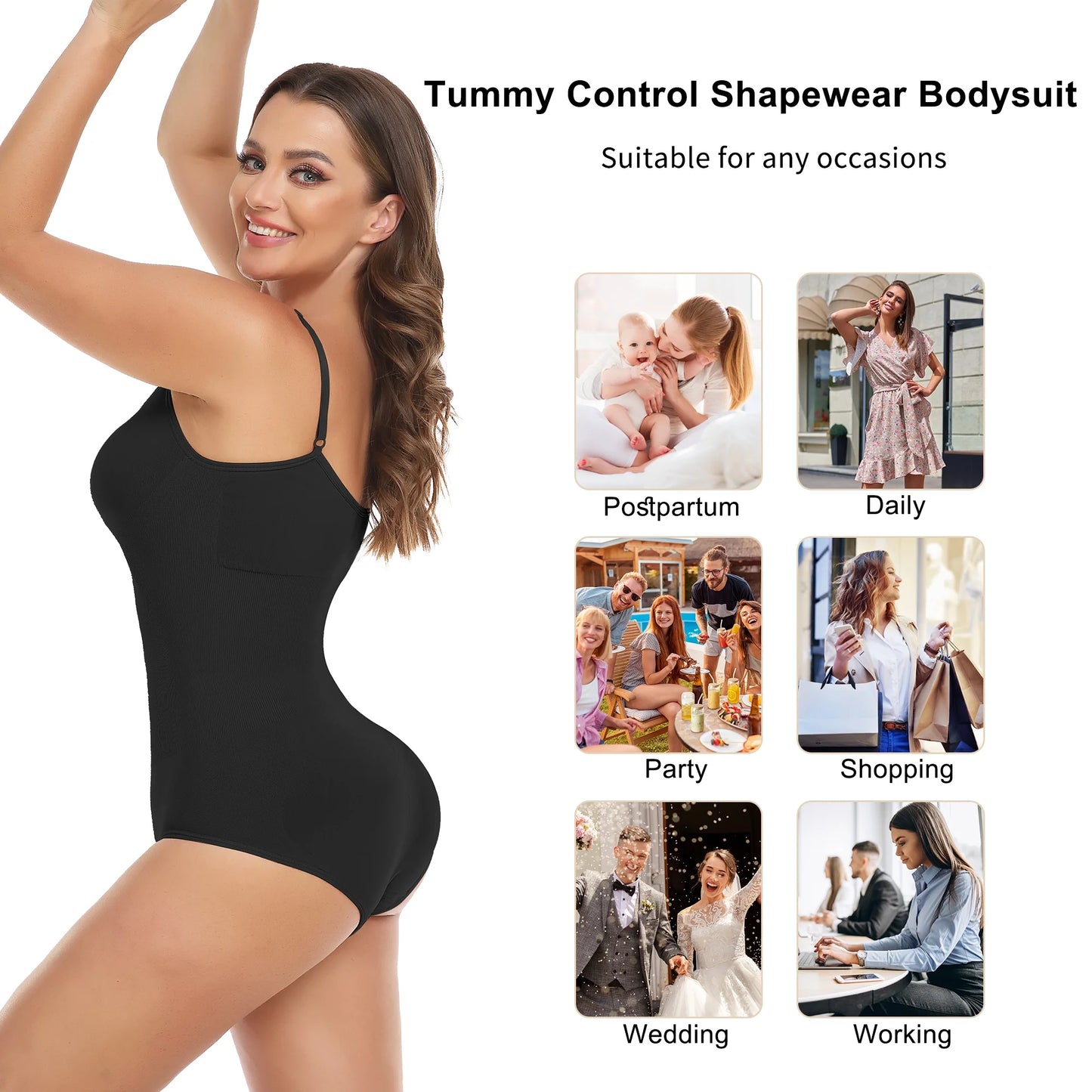 COMFREE Shapewear for Women Tummy Control Body Shaper Seamless Sculpting Snatched Waist Body Suit