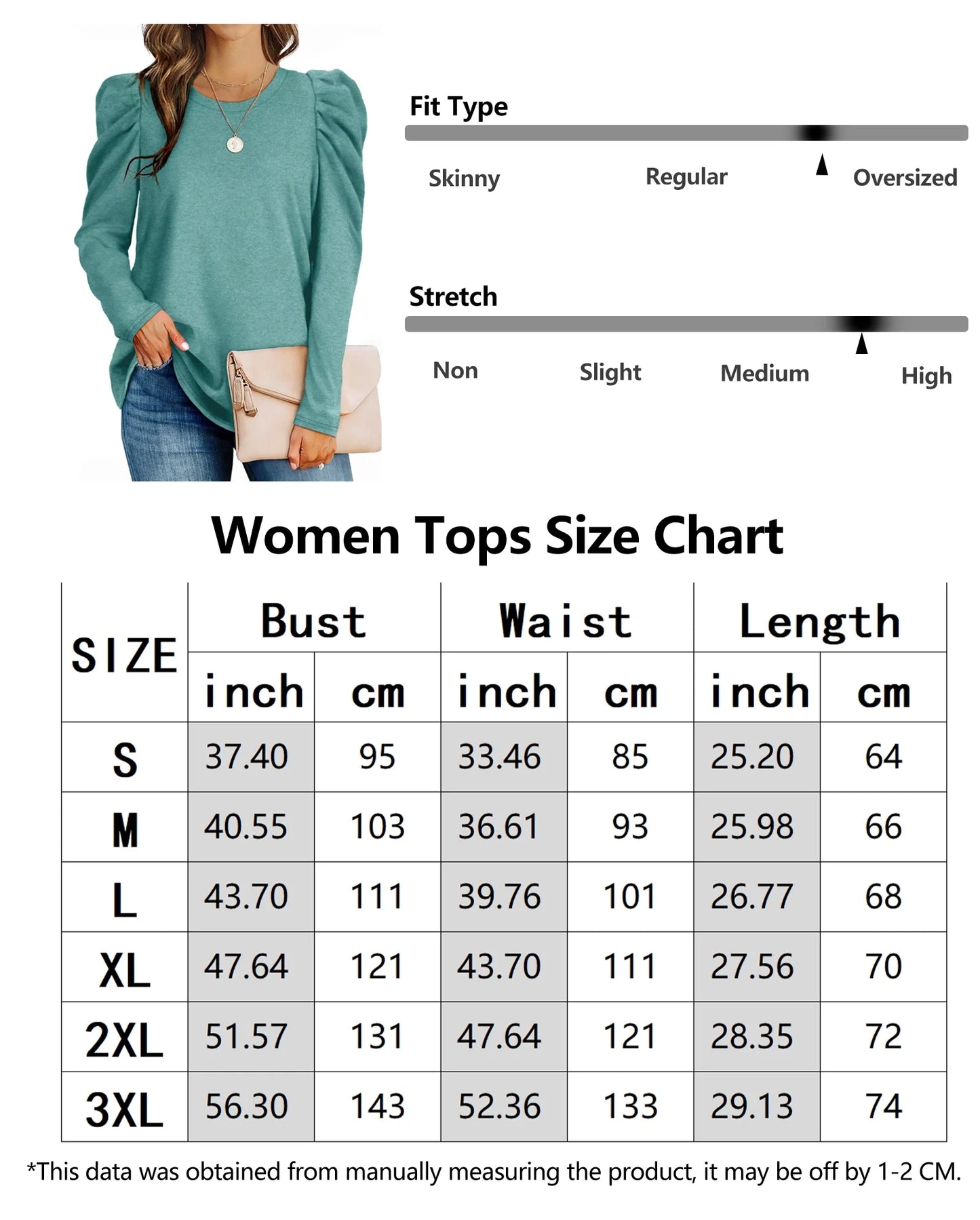 Shirts for Women Puff Long Sleeve Womens Blouses Casual Fall Tunic Tops